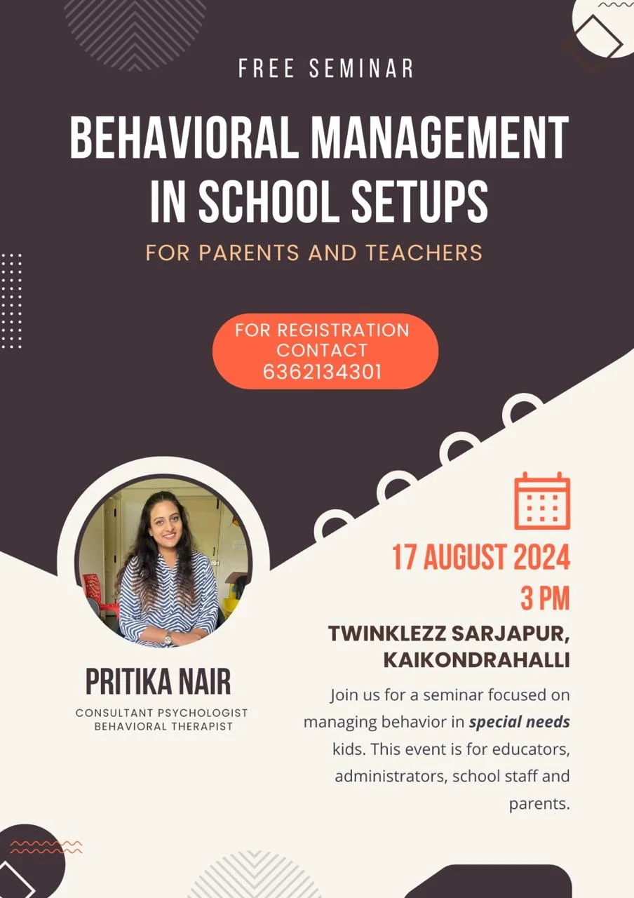 Behavioral Management in School Setups - For parents and Teachers